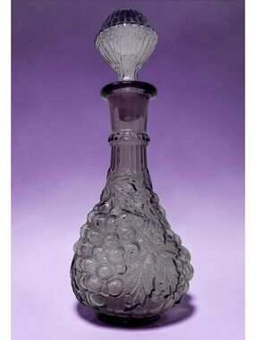 Beautiful Vintage Imperial Glass Amethyst Grape Decanter with Matching Stopper
